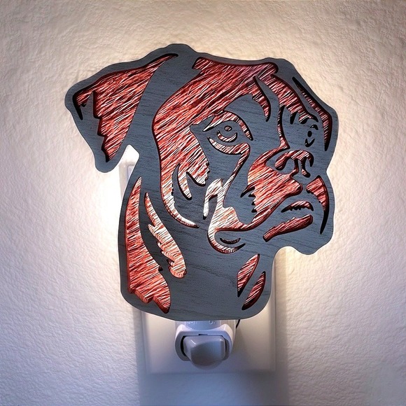 Bone and Bloom Other - Boxer Dog Head Handmade Night Light Plug In